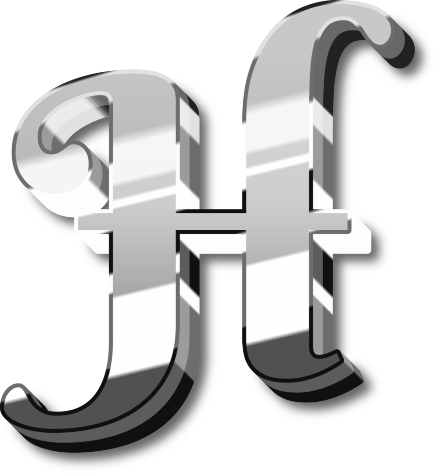 Silver Alphabet Letter and Number png