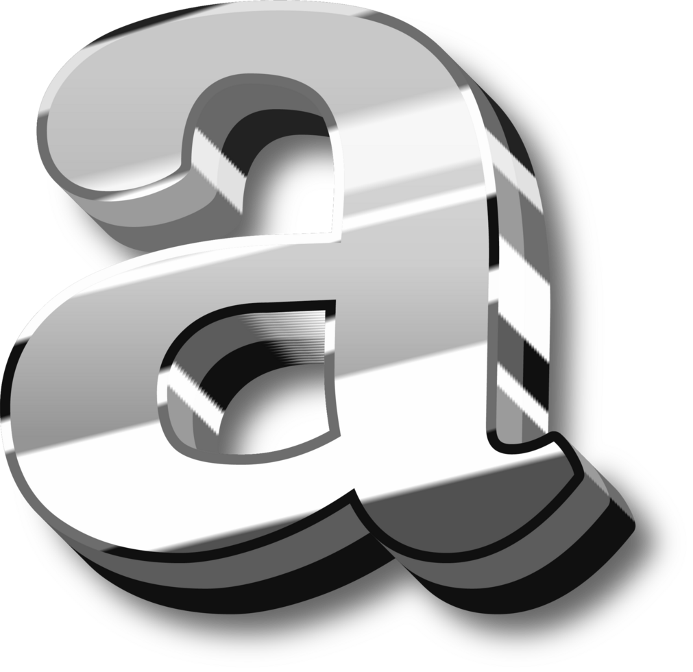 Silver Alphabet Letter and Number png