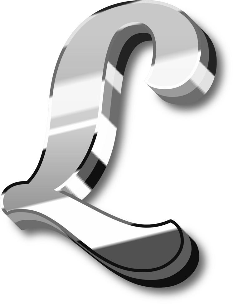 Silver Alphabet Letter and Number png