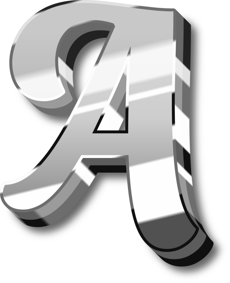 Silver Alphabet Letter and Number png