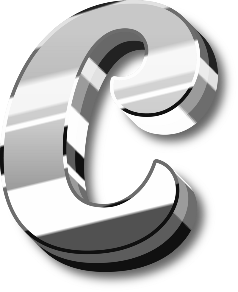 Silver Alphabet Letter and Number png