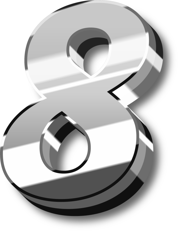 Silver Alphabet Letter and Number png