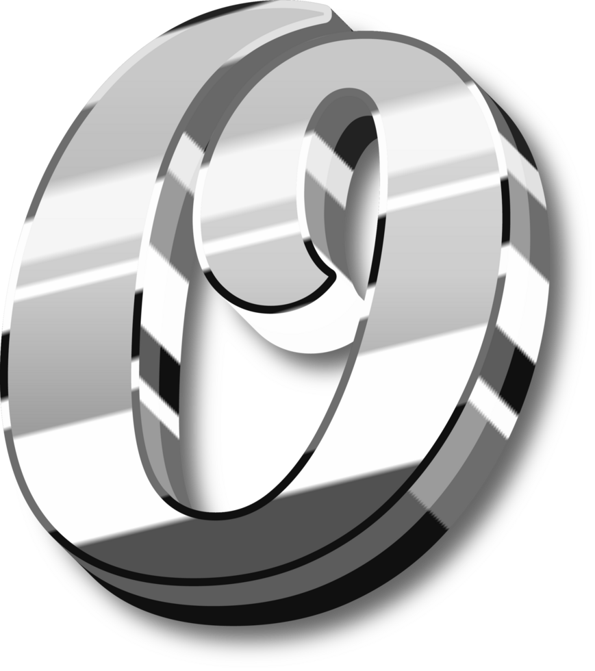 Silver Alphabet Letter and Number png