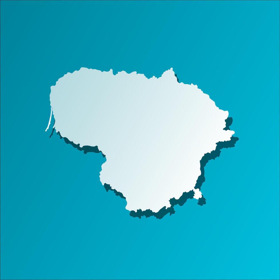 isolated simplified illustration icon with blue silhouette of Lithuania map. Dark blue background vector