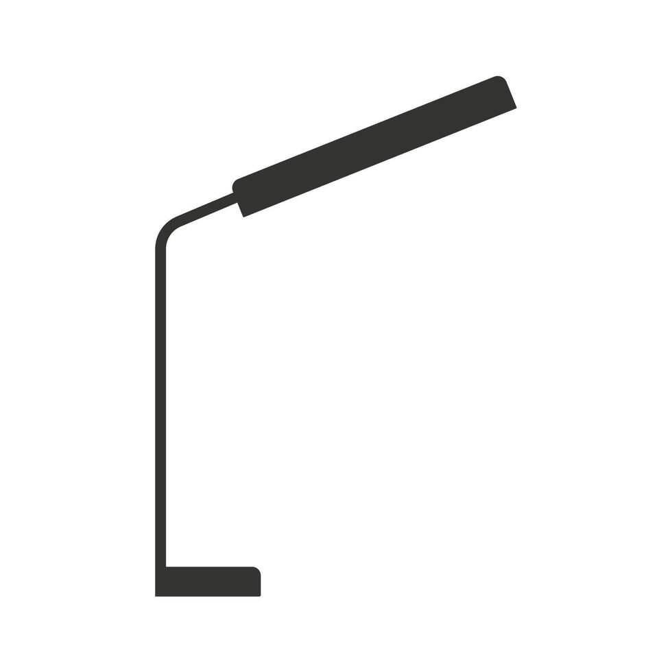 isolated illustration with black icon of office phyto lamp. Light UV eqipment to grow micro greens and plant at home. Fito bulb is good tool to illuminate flower in winter vector