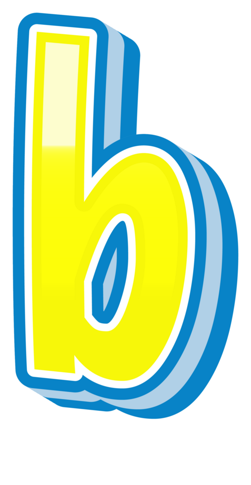 Cartoon Theme Alphabet Letter and Number png