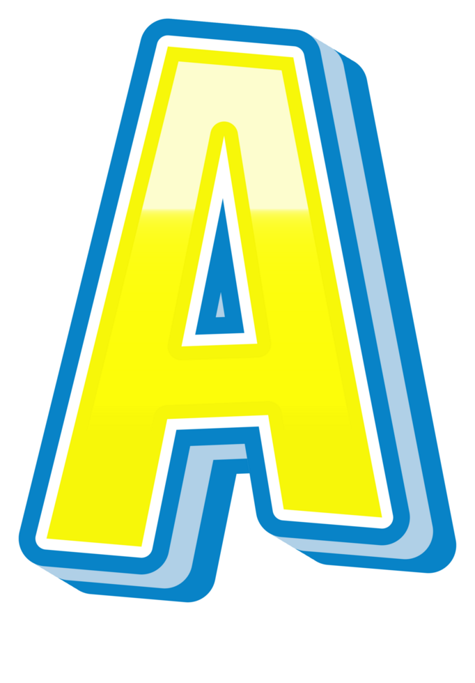 Cartoon Theme Alphabet Letter and Number png