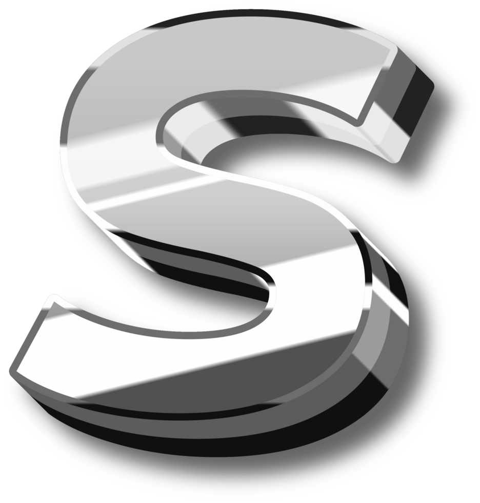 Elegant Silver Alphabet Letters and Numbers png