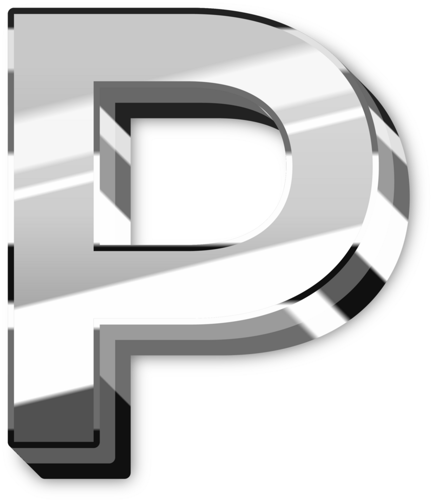 Elegant Silver Alphabet Letters and Numbers png