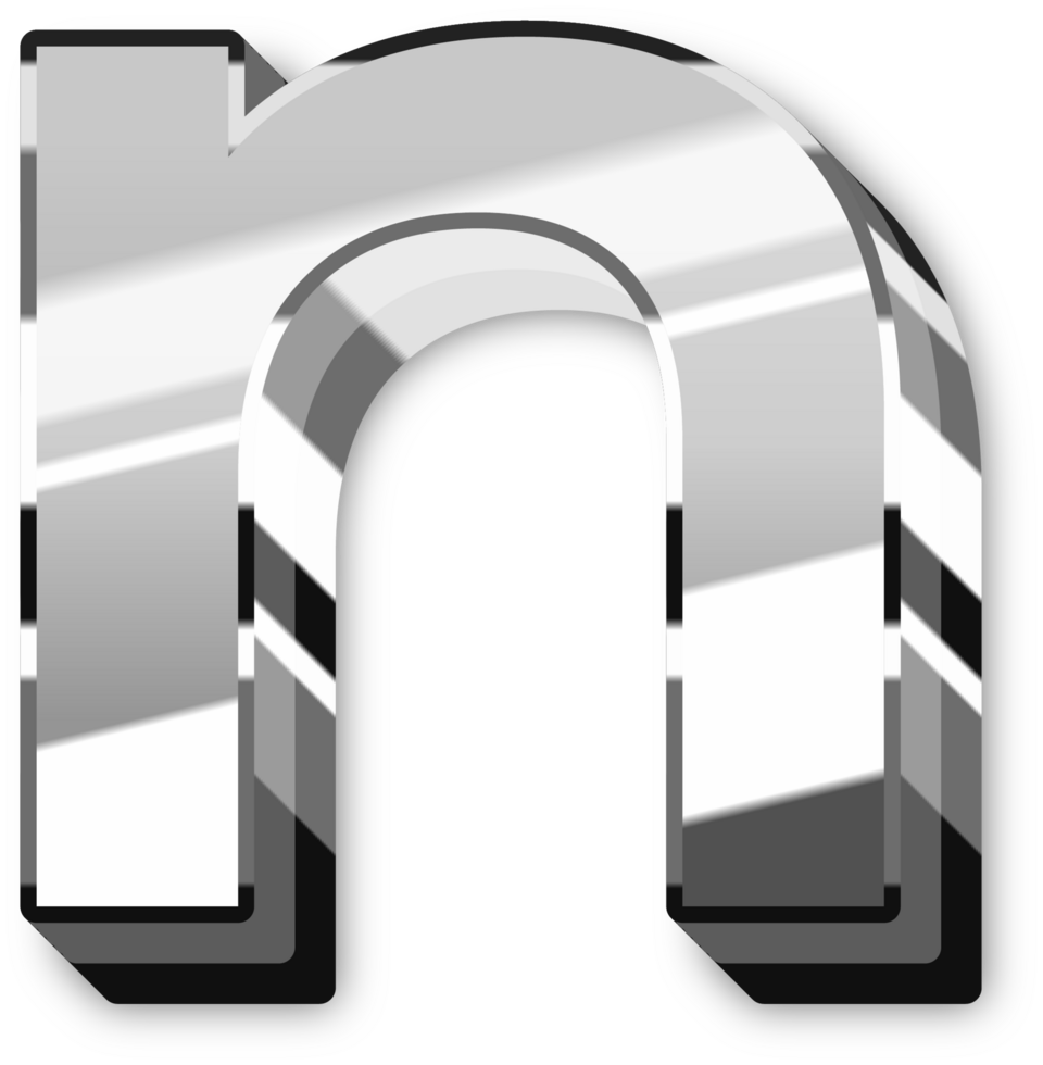 Elegant Silver Alphabet Letters and Numbers png