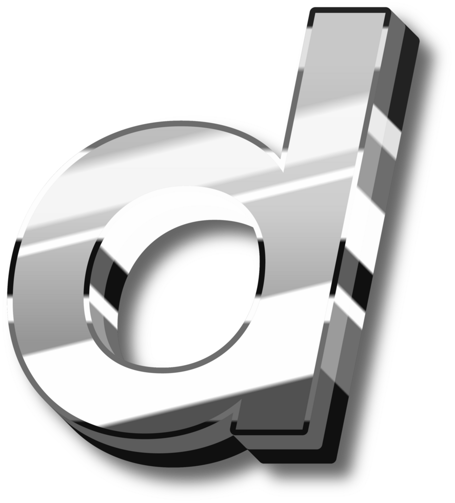 Elegant Silver Alphabet Letters and Numbers png