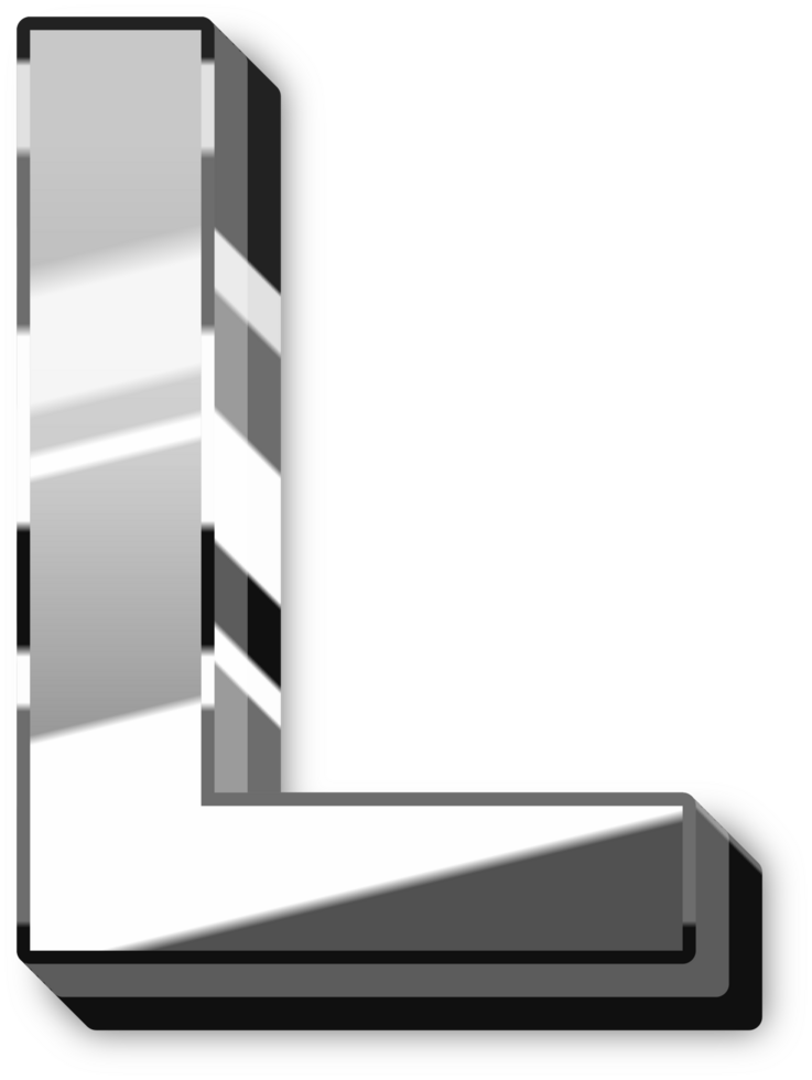 Elegant Silver Alphabet Letters and Numbers png