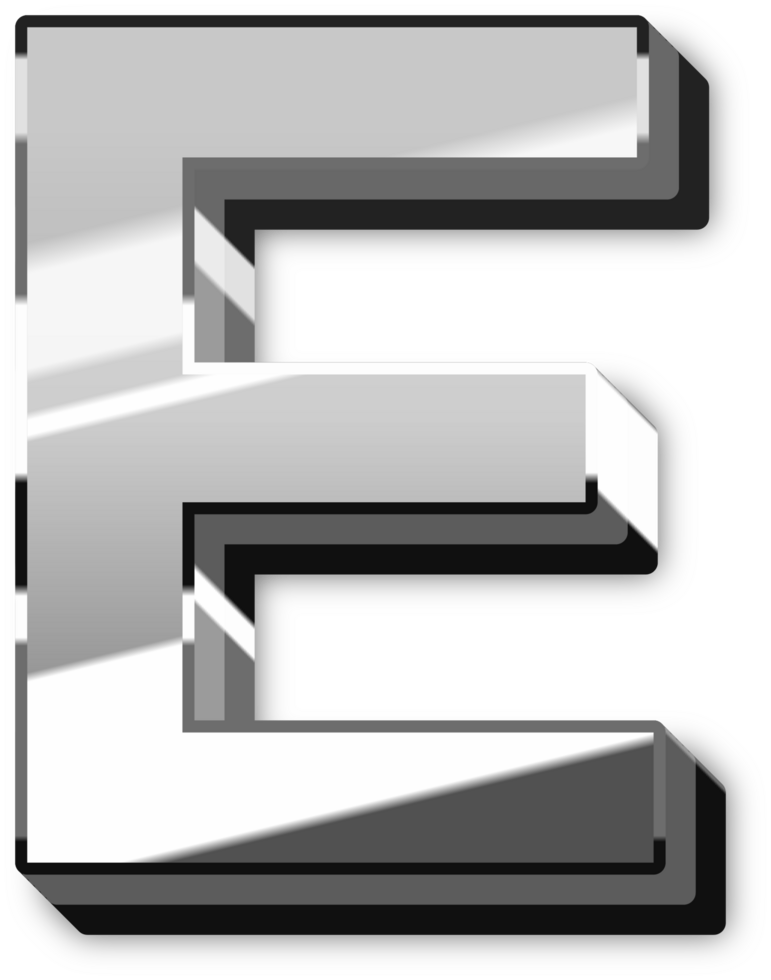 Elegant Silver Alphabet Letters and Numbers png