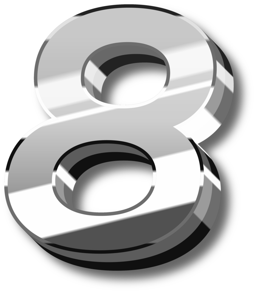Elegant Silver Alphabet Letters and Numbers png