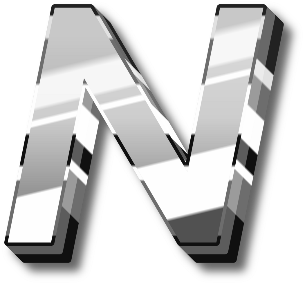 Elegant Silver Alphabet Letters and Numbers png