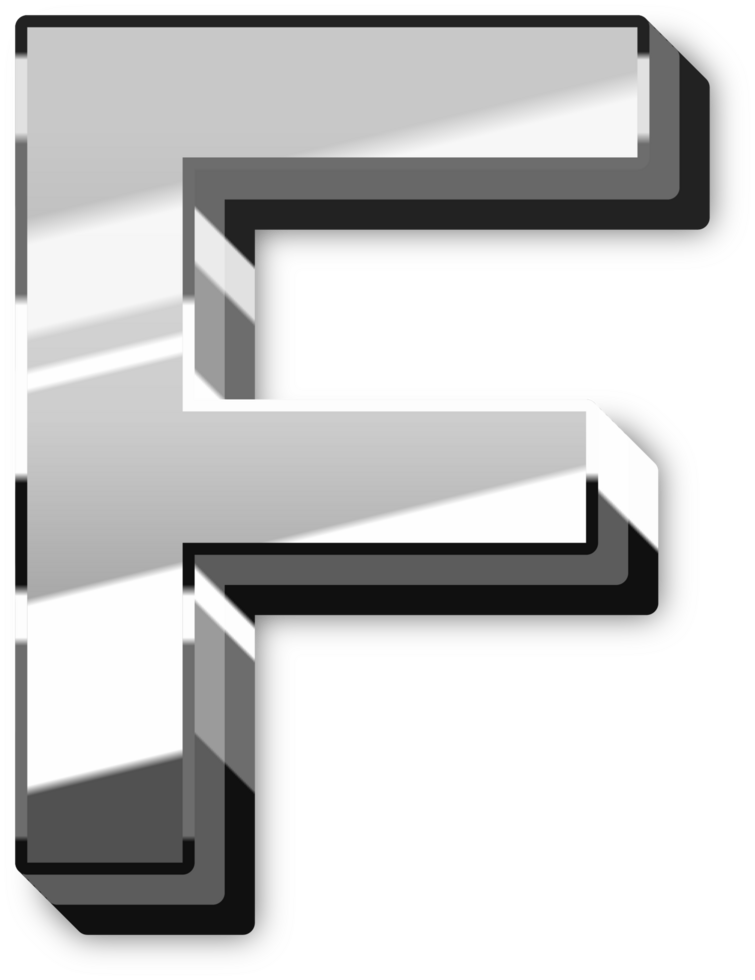 Elegant Silver Alphabet Letters and Numbers png