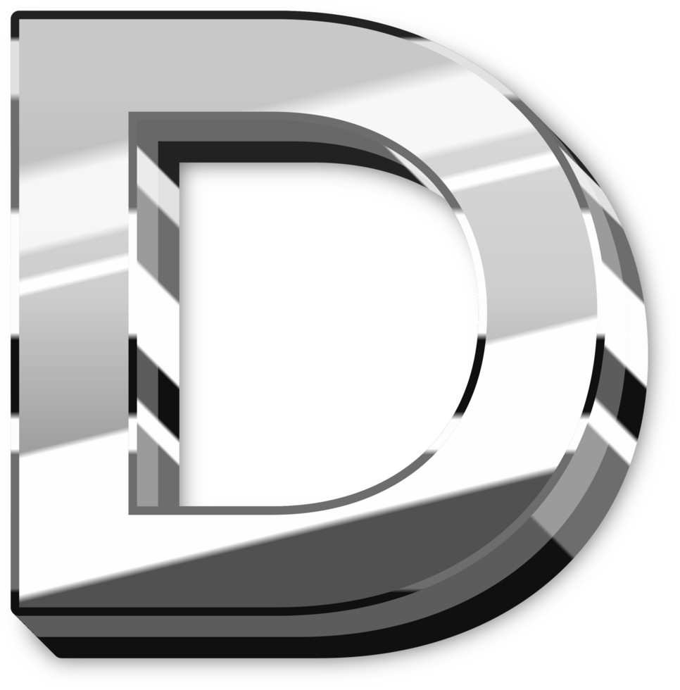 Elegant Silver Alphabet Letters and Numbers png