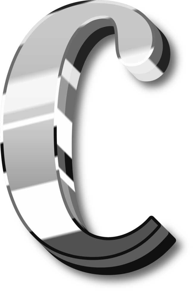 Shine Silver Alphabet Letters and Numbers png