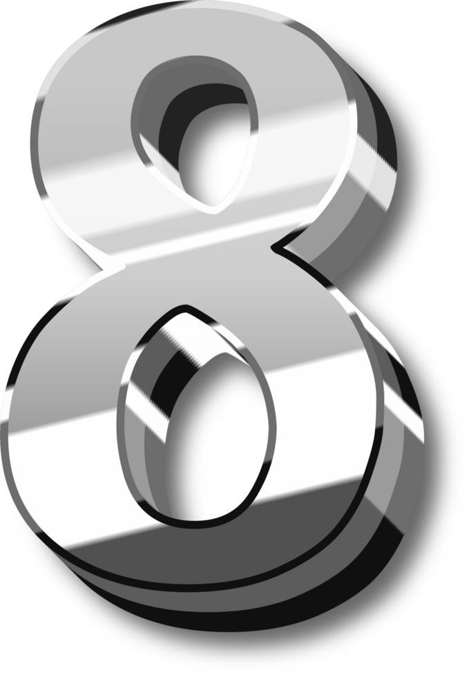Shine Silver Alphabet Letters and Numbers png