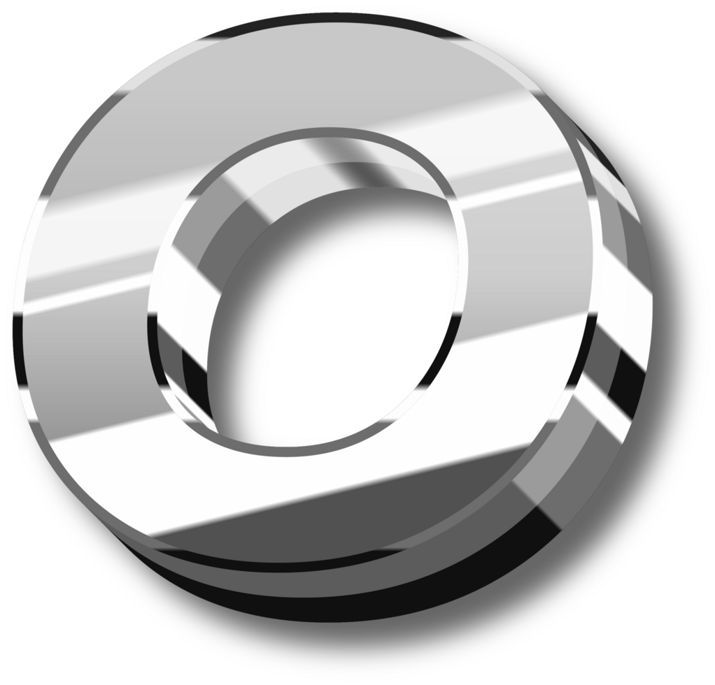 Elegant Silver Alphabet Letters and Numbers png