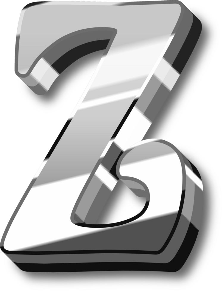 Shine Silver Alphabet Letters and Numbers png