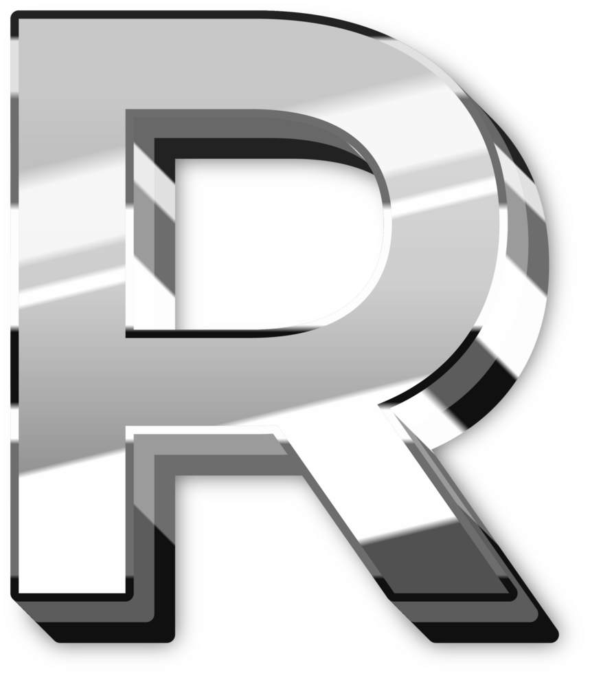Elegant Silver Alphabet Letters and Numbers png
