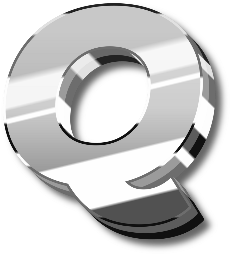 Silver Glossy Alphabet Letter and Number png