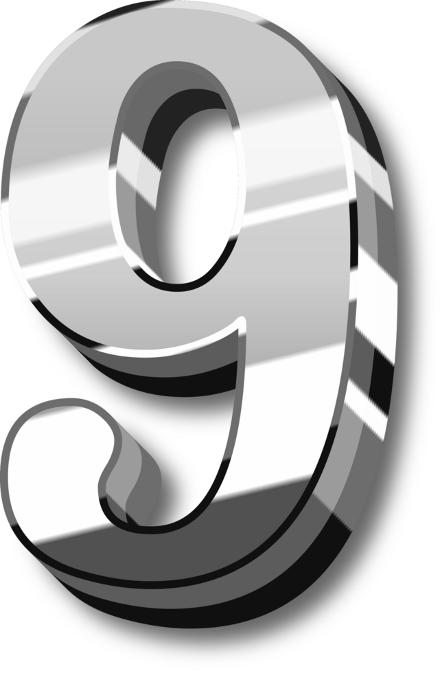 Shine Silver Alphabet Letters and Numbers png