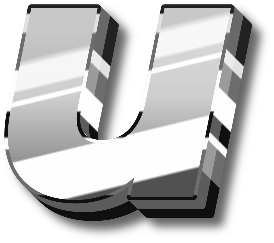 Silver Glossy Alphabet Letter and Number png