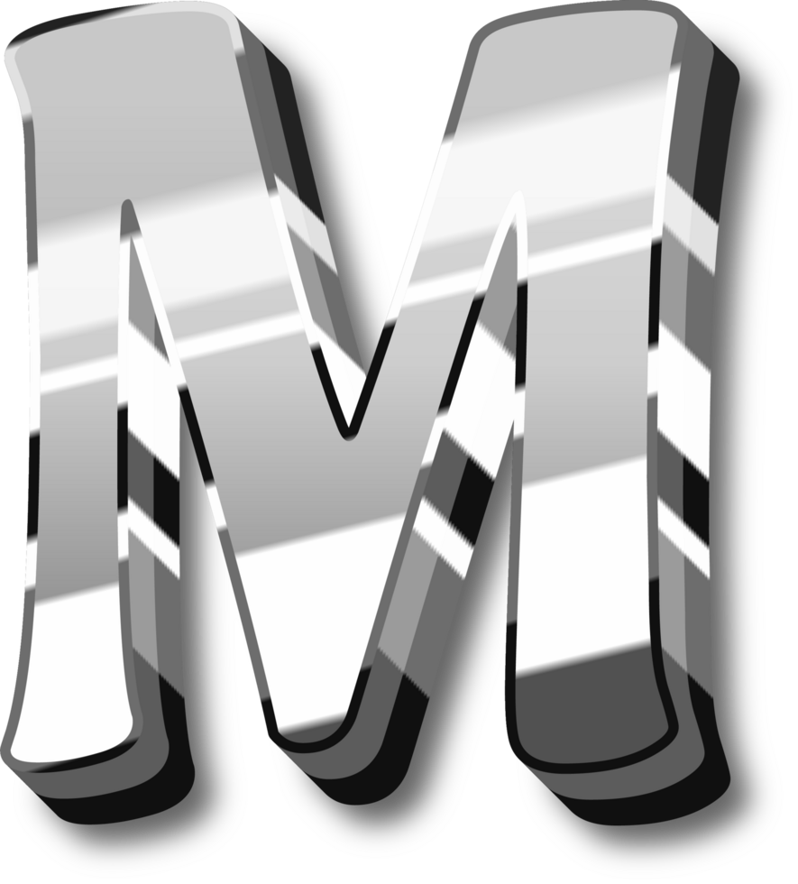 Shine Silver Alphabet Letters and Numbers png