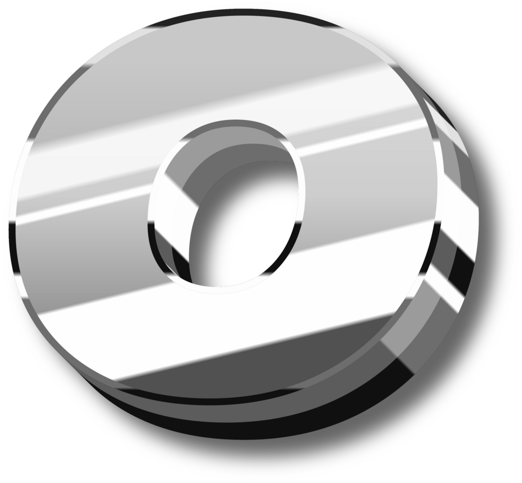 Silver Glossy Alphabet Letter and Number png