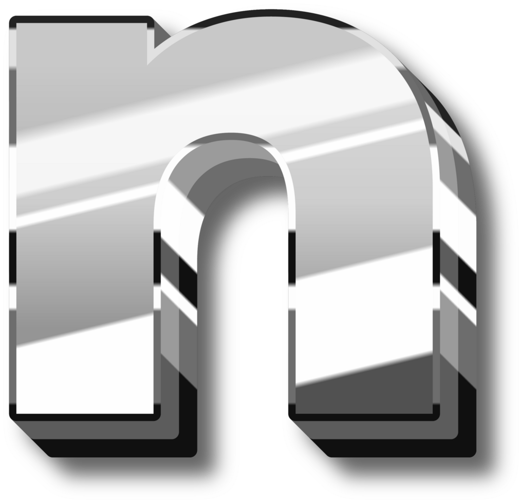 Silver Glossy Alphabet Letter and Number png