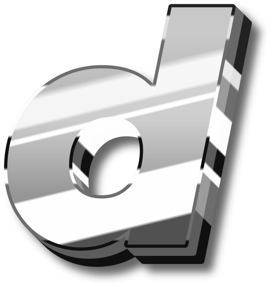 Silver Glossy Alphabet Letter and Number png