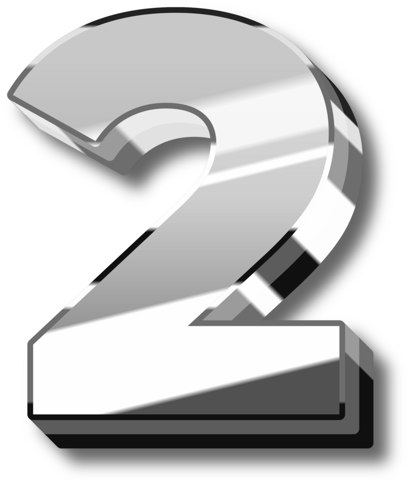 Silver Glossy Alphabet Letter and Number png