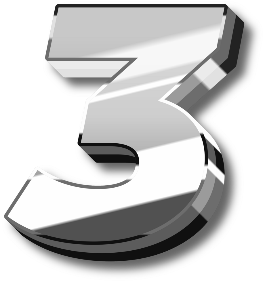 Silver Glossy Alphabet Letter and Number png