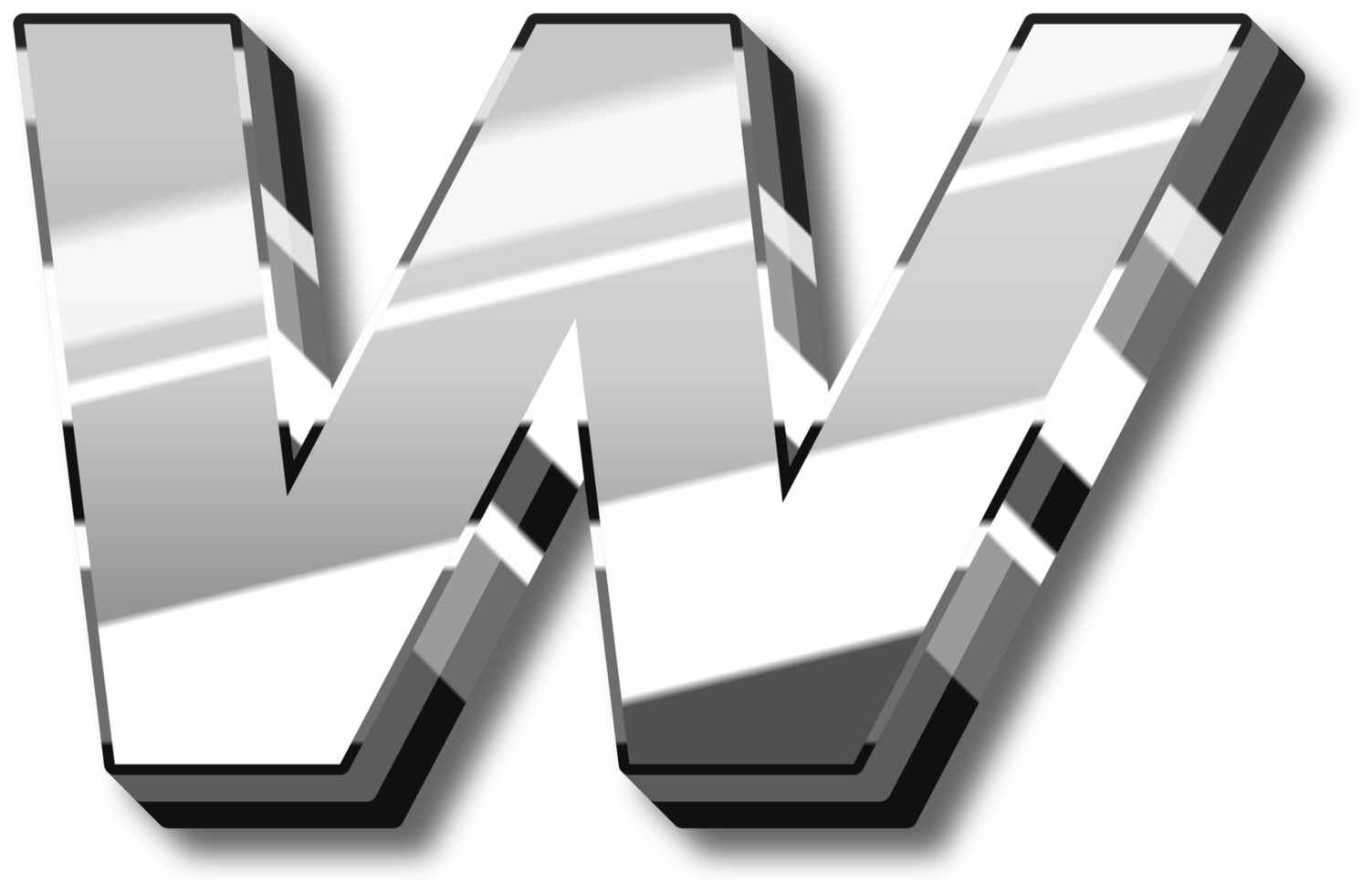 Silver Glossy Alphabet Letter and Number png