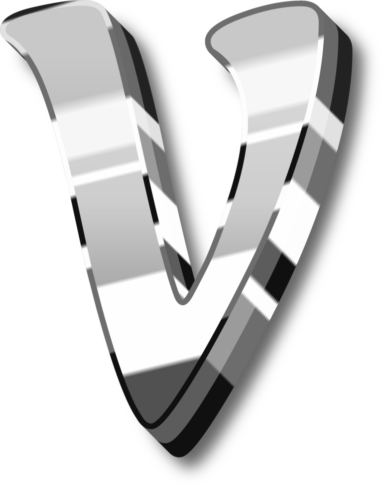 Shine Silver Alphabet Letters and Numbers png