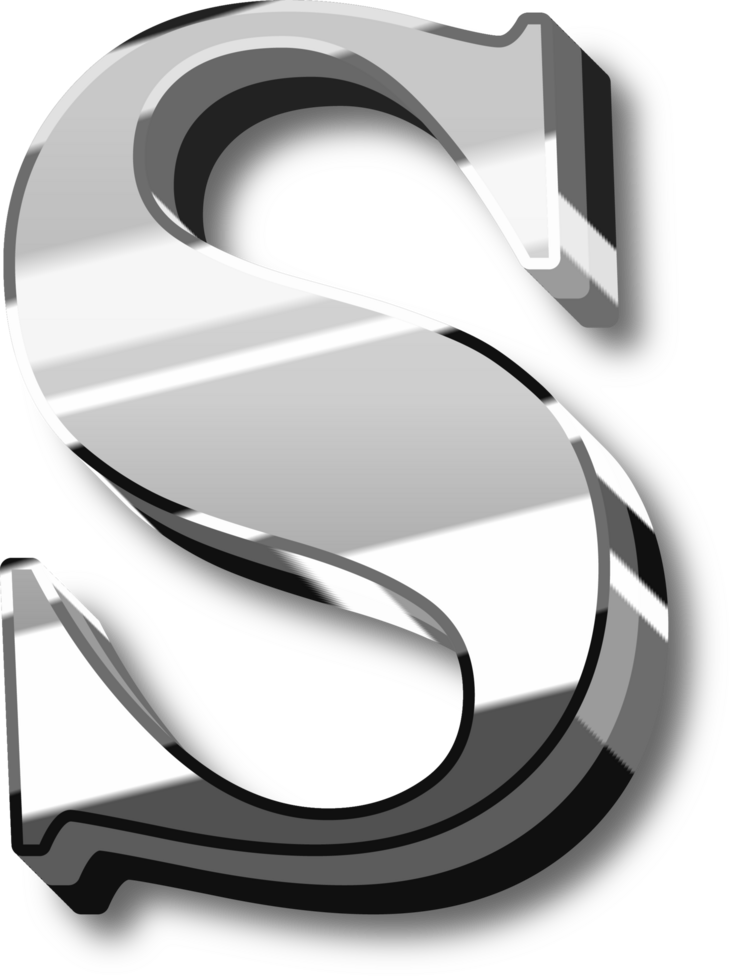 Shine Silver Alphabet Letters and Numbers png
