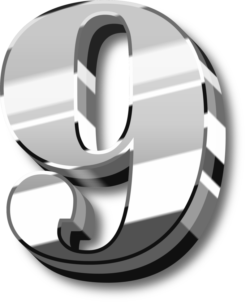 Shine Silver Alphabet Letters and Numbers png