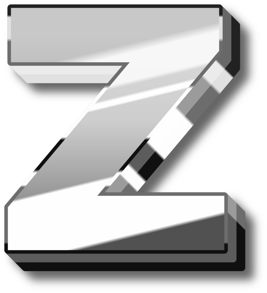 Silver Glossy Alphabet Letter and Number png
