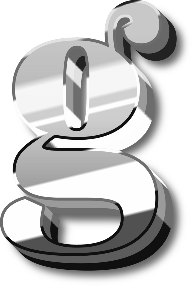Shine Silver Alphabet Letters and Numbers png