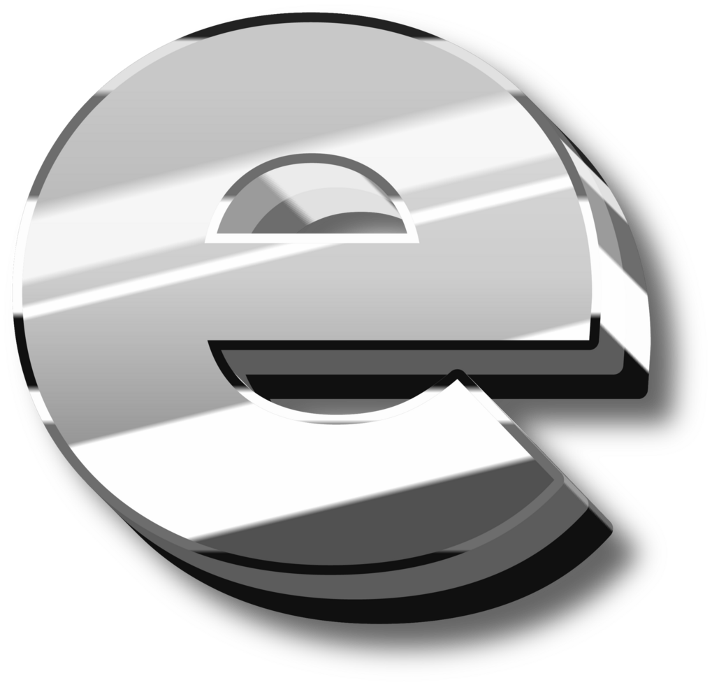 Silver Glossy Alphabet Letter and Number png