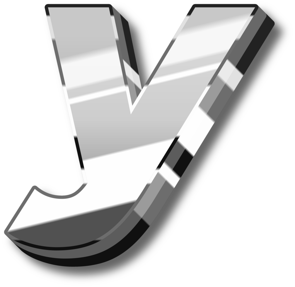 Silver Glossy Alphabet Letter and Number png