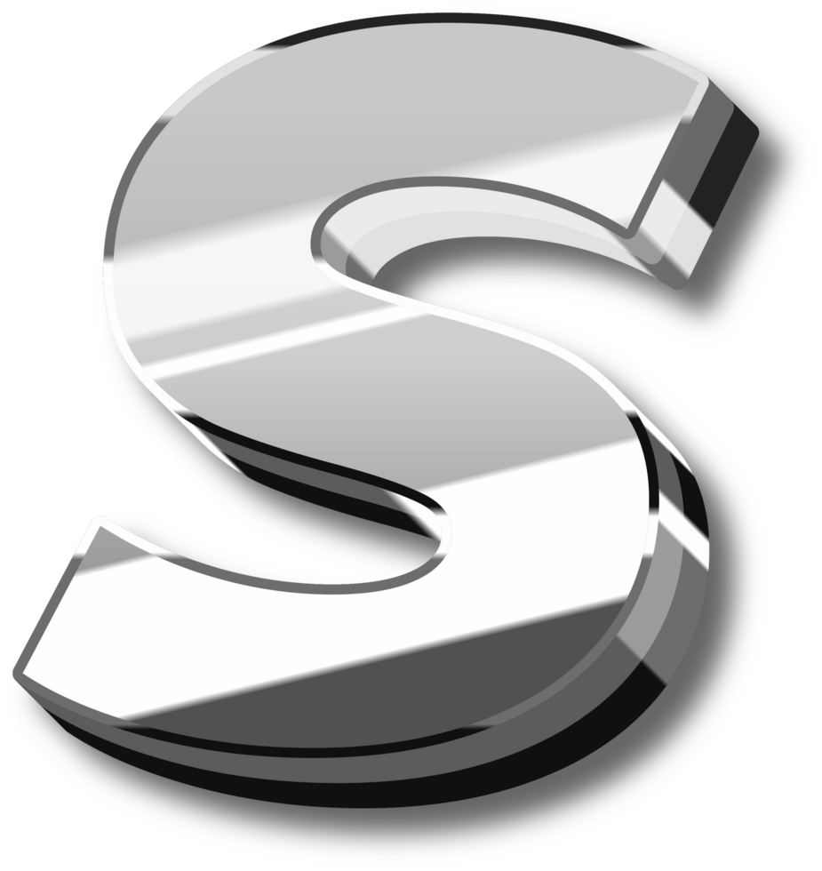 Silver Glossy Alphabet Letter and Number png