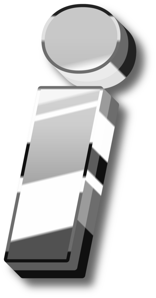 Silver Glossy Alphabet Letter and Number png