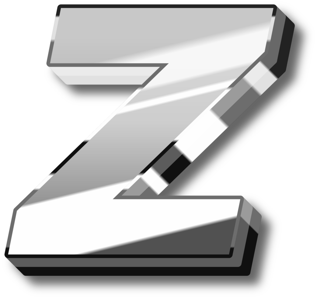 Silver Glossy Alphabet Letter and Number png