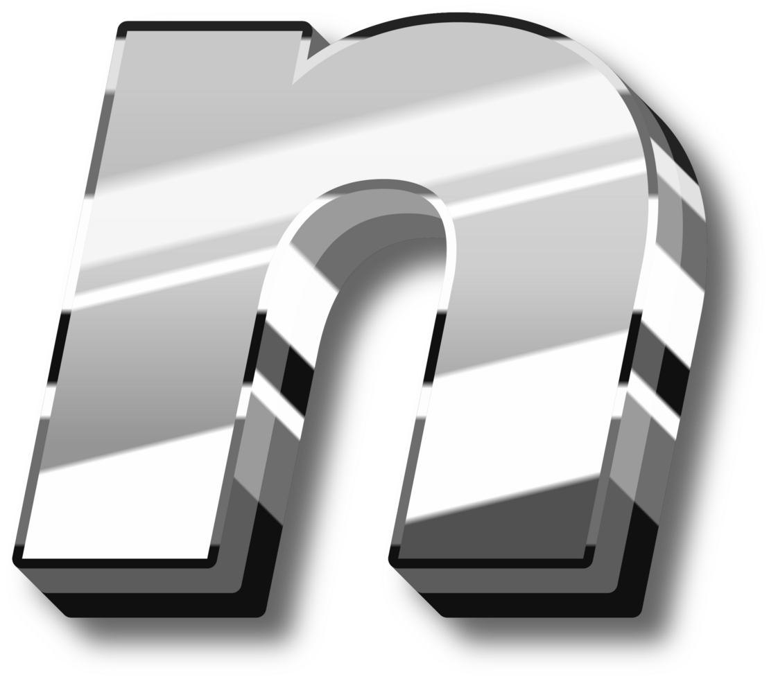 Silver Glossy Alphabet Letter and Number png