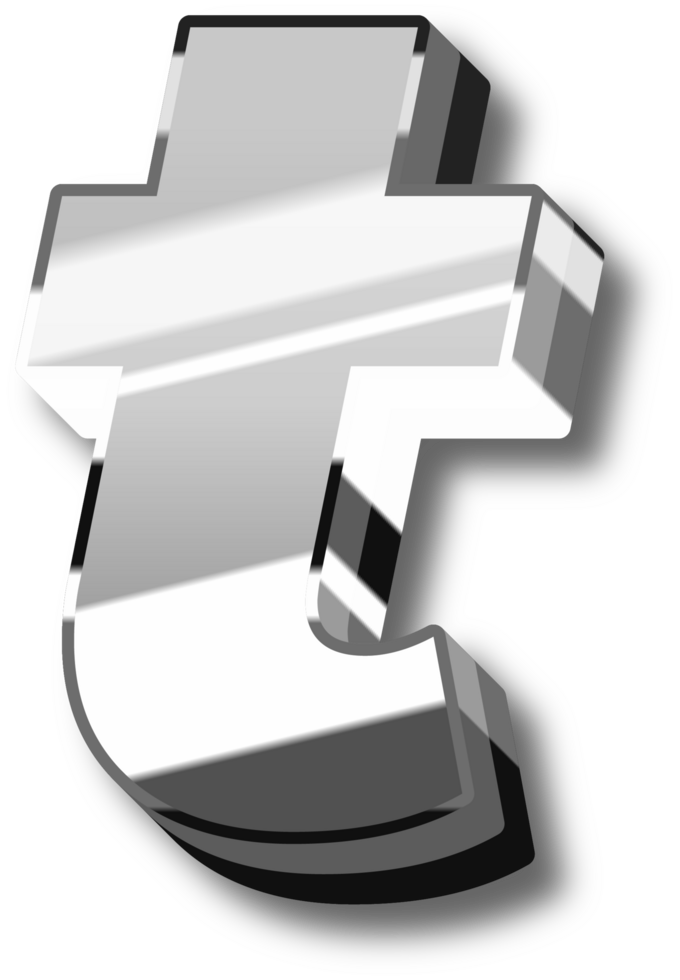 Silver Glossy Alphabet Letter and Number png