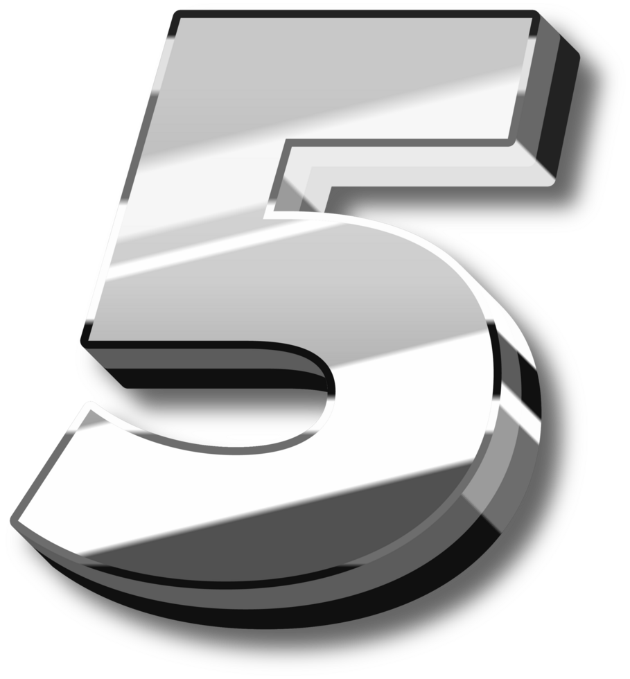 Silver Glossy Alphabet Letter and Number png
