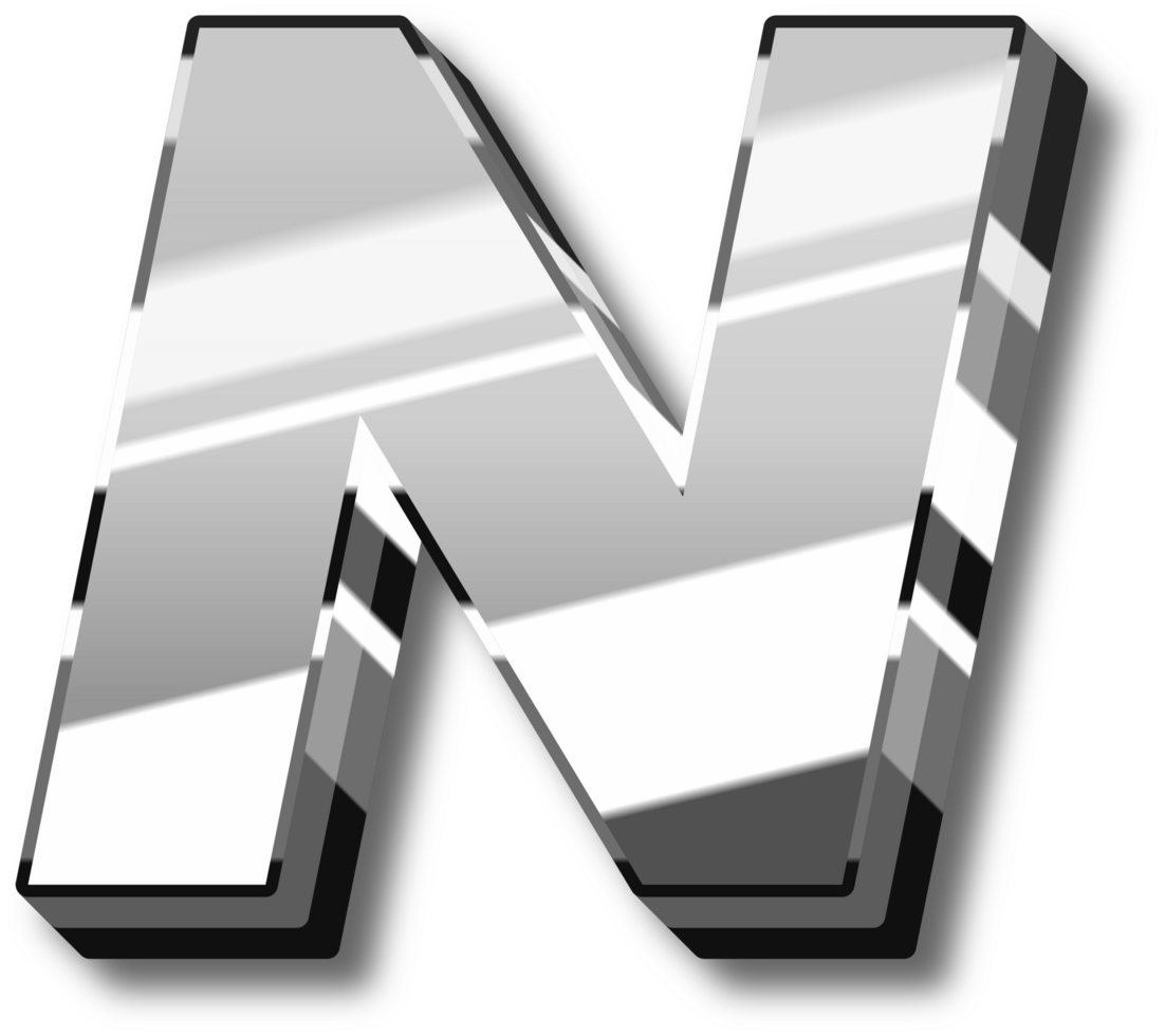 Silver Glossy Alphabet Letter and Number png